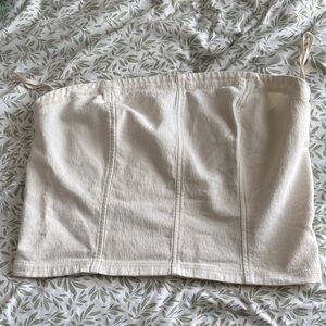 Cream Strapless Tube Top